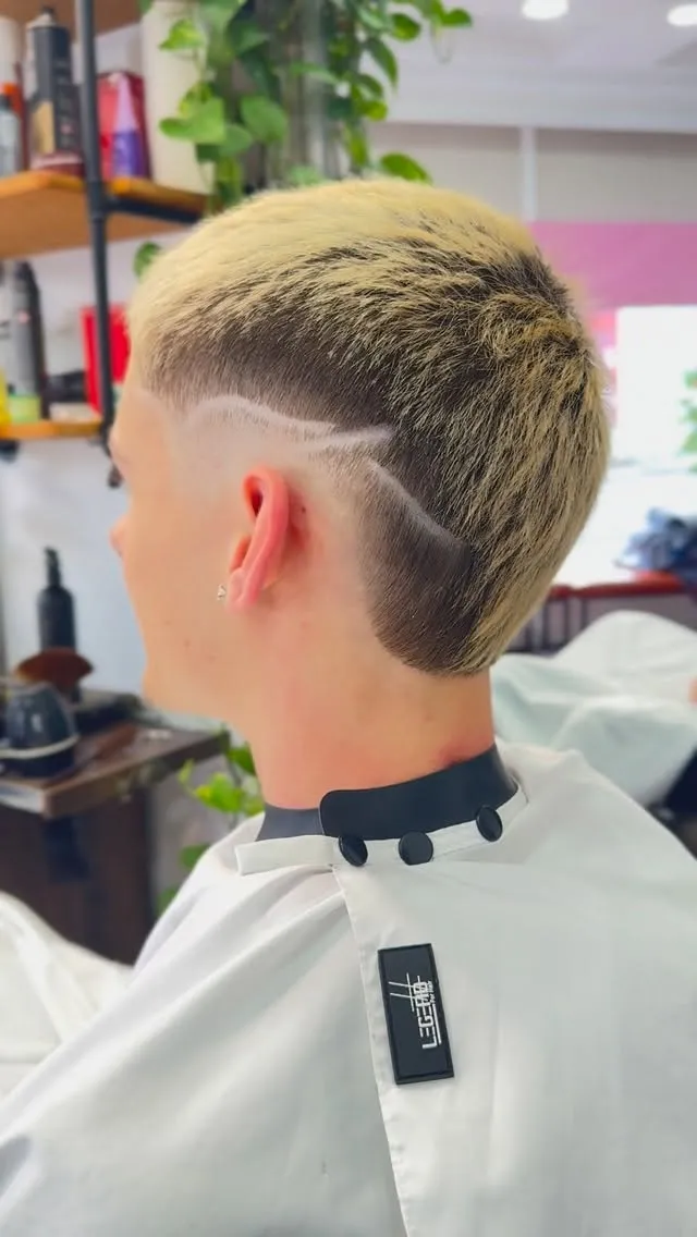 Blonde crop with a skin fade