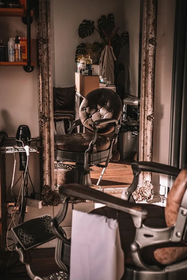 A vintage barber's chair